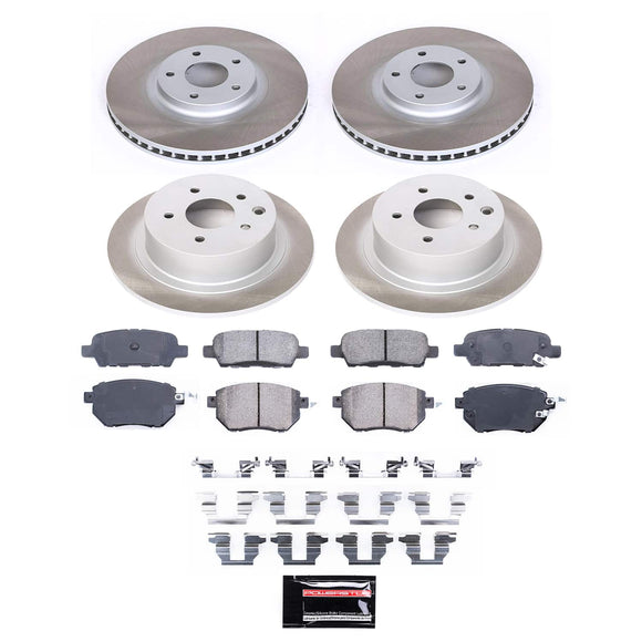 PowerStop Semi-Coated Rotor and Low-Dust Ceramic Brake Pad Kit