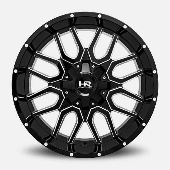 22x10 Hardrock Commander Gloss Black Milled 8x165.1 ET-25 wheel/rim