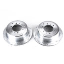 PowerStop Evolution Drilled Slotted Rotors Pair Rear For Toyota LCruiser