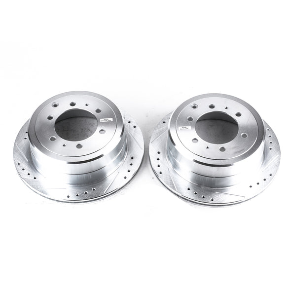 PowerStop Evolution Drilled Slotted Rotors Pair Rear For Toyota LCruiser