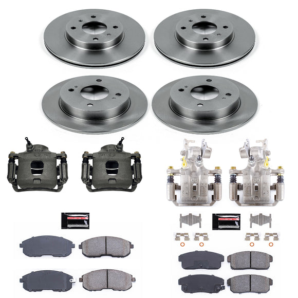 PowerStop OE Stock Replacement Low-Dust Ceramic Brake Pad, Rotor and Caliper Kit