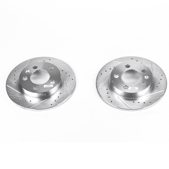 PowerStop Evolution Drilled Slotted Rotors Pair Rear For Audi TT Quattro