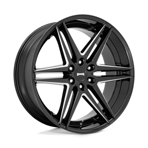 26X10 DUB 1PC S267 Dirty Dog Glossy Black Milled 6X135 ET30 Wheel Rim