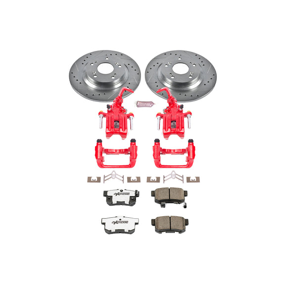 PowerStop Z26 Street Performance Ceramic Brake Pad, Drilled Slotted Rotor, and C