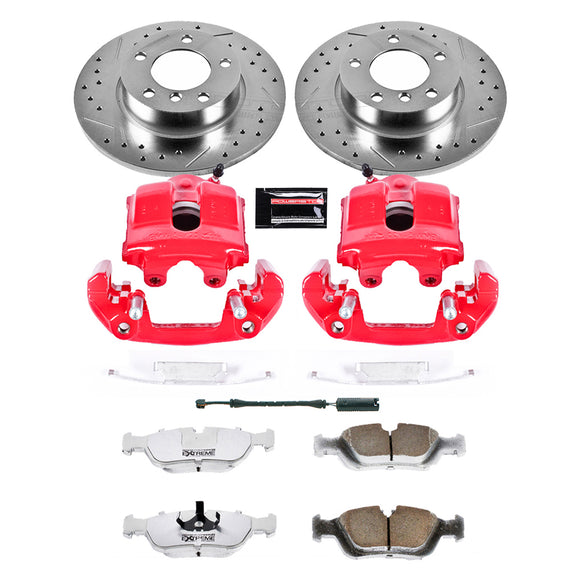 PowerStop Z26 Street Performance Ceramic Brake Pad, Drilled Slotted Rotor, and C