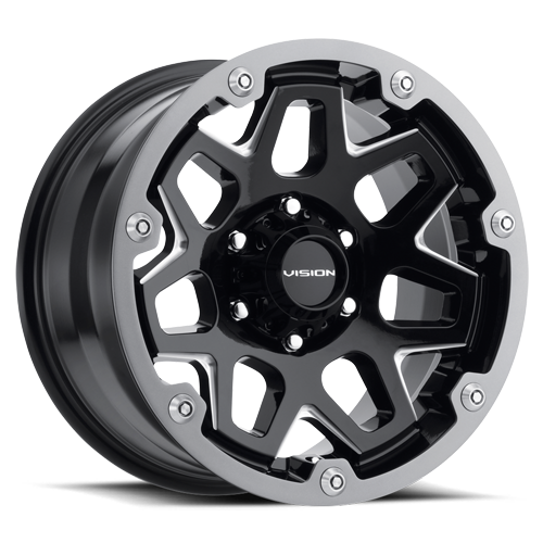 18x9 Vision 416 Se7en Gloss Black Milled Spoke Wheel 5x114.3 ET12 CB83