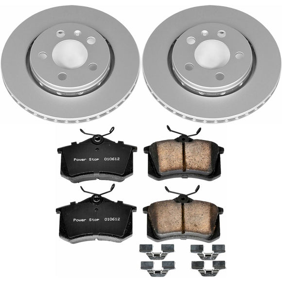 PowerStop Genuine Geomet Coated Rotor and Carbon-Fiber Ceramic Brake Pad Kit