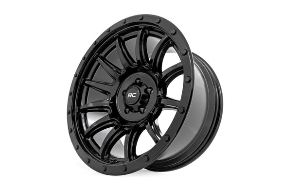20x10 Rough Country 90 Series Gloss Black Wheel 8x170 ET-19 CB