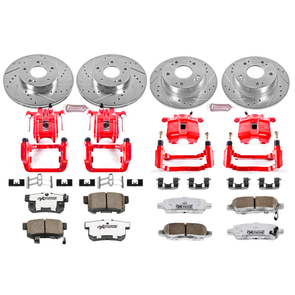 PowerStop Z26 Street Performance Ceramic Brake Pad, Drilled Slotted Rotor, and C