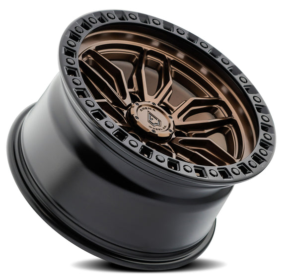 17x9 Arena Wheel Hustle Smoked Bronze Center Satin Black Lip 6x139.7 ET-12 CB106