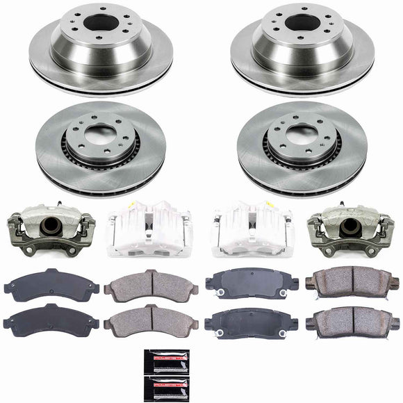 PowerStop OE Stock Replacement Low-Dust Ceramic Brake Pad, Rotor and Caliper Kit