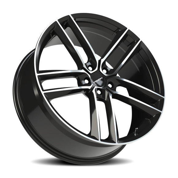 22x9 Vision 475 Clutch Gloss Black - Machined Wheel 5x120 ET35 CB72.6