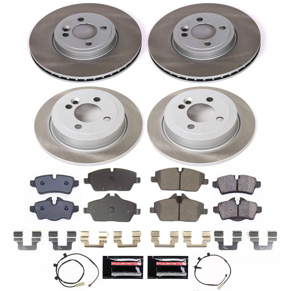 PowerStop Semi-Coated Rotor and Low-Dust Ceramic Brake Pad Kit