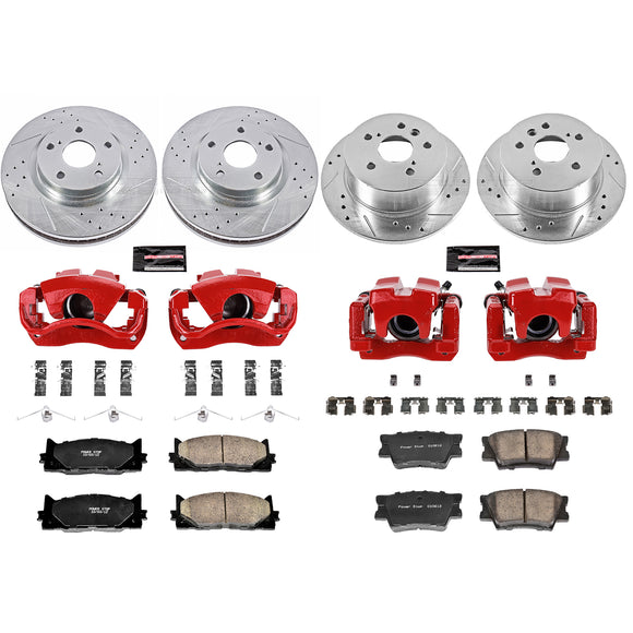 PowerStop Z23 Daily Driver Carbon-Fiber Ceramic Pads Drilled & Slotted Rotor & C