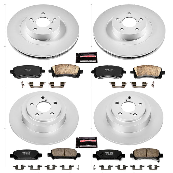 PowerStop Genuine Geomet Coated Rotor and Low-Dust Ceramic Brake Pad Kit