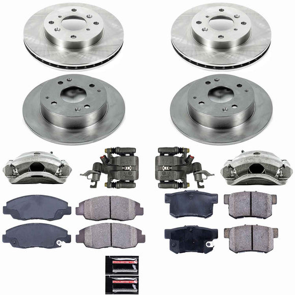 PowerStop OE Stock Replacement Low-Dust Ceramic Brake Pad, Rotor and Caliper Kit