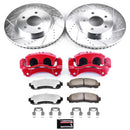 PowerStop Z36 Truck and SUV Ceramic Brake Pad, Drilled & Slotted Rotor, and Cali