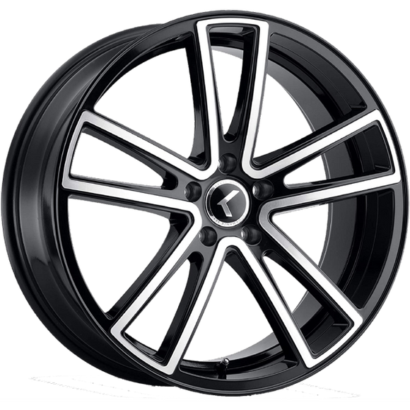 22x8.5 Kraze Lusso Gloss Black Machined 5x114.3 ET38 CB72.62 Wheel Rim