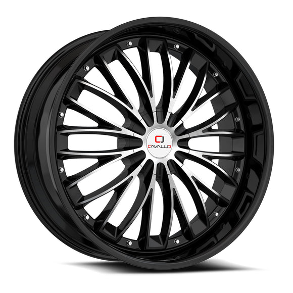18X8 Cavallo CLV-42 Gloss Black Machined 5x114.3/120 ET35 wheel/rim