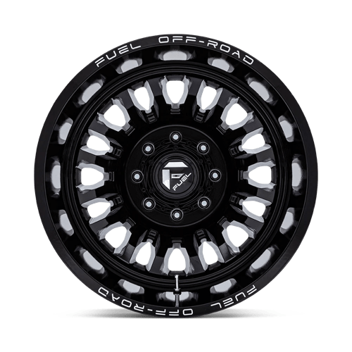 22x8.25 Fuel Off-Road D868 Arc Dually Gloss Black Milled 8x210 ET-227 Wheel