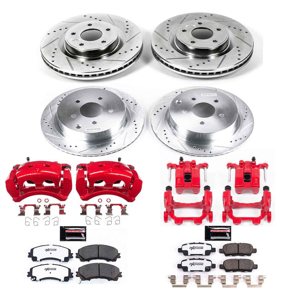 PowerStop Z26 Street Performance Ceramic Brake Pad, Drilled Slotted Rotor, and C