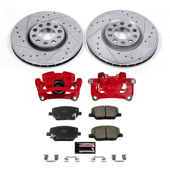 PowerStop Z23 Daily Driver Carbon-Fiber Ceramic Pads Drilled & Slotted Rotor & C