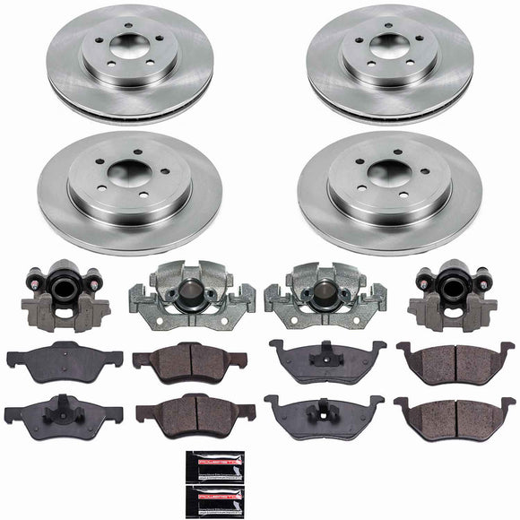 PowerStop OE Stock Replacement Low-Dust Ceramic Brake Pad, Rotor and Caliper Kit