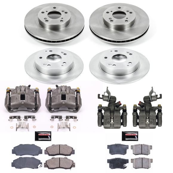 PowerStop OE Stock Replacement Low-Dust Ceramic Brake Pad, Rotor and Caliper Kit