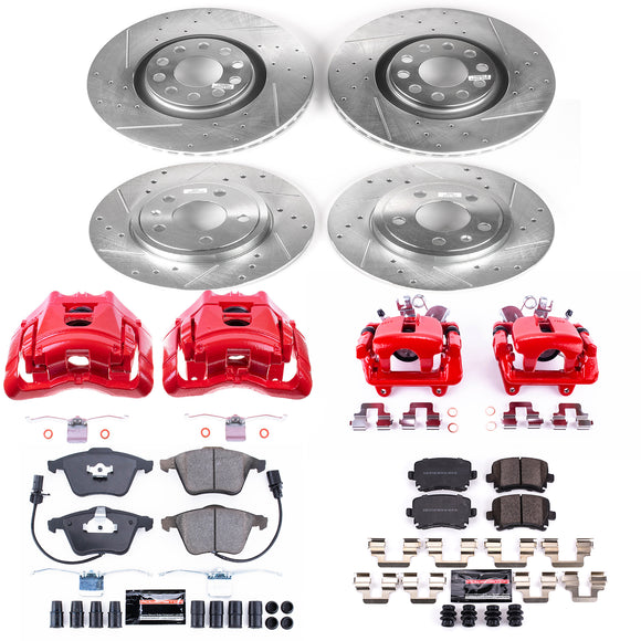 PowerStop Z23 Daily Driver Carbon-Fiber Ceramic Pads Drilled & Slotted Rotor & C