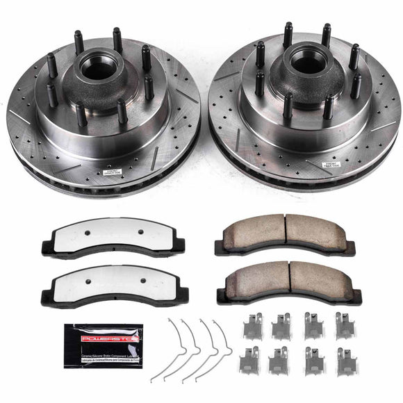 PowerStop Z36 Carbon-Fiber Ceramic Brake Pad with Drilled and Slotted Rotor Kit