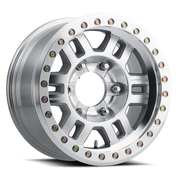 17x8.5 Vision 398 Manx Beadlock Machined Wheel 5x139.7 ET-15 CB110