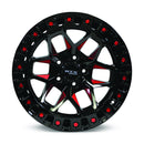 20x9 RTX Zion Black Milled Red 5x127 ET-15 wheel/rim-2