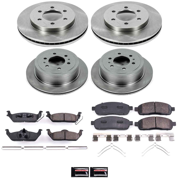 PowerStop OE Stock Replacement Low-Dust Ceramic Brake Pad and Rotor Kit