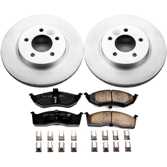 PowerStop Genuine Geomet Coated Rotor and Low-Dust Ceramic Brake Pad Kit