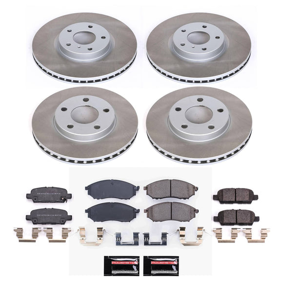 PowerStop Semi-Coated Rotor and Low-Dust Ceramic Brake Pad Kit