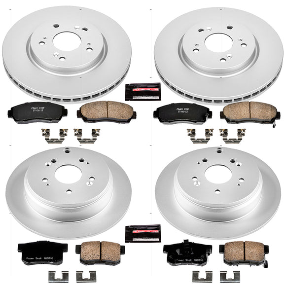 PowerStop Genuine Geomet Coated Rotor and Low-Dust Ceramic Brake Pad Kit