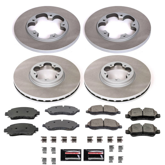 PowerStop Semi-Coated Rotor and Low-Dust Ceramic Brake Pad Kit