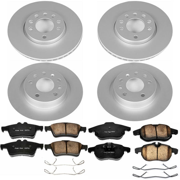 PowerStop Genuine Geomet Coated Rotor and Carbon-Fiber Ceramic Brake Pad Kit