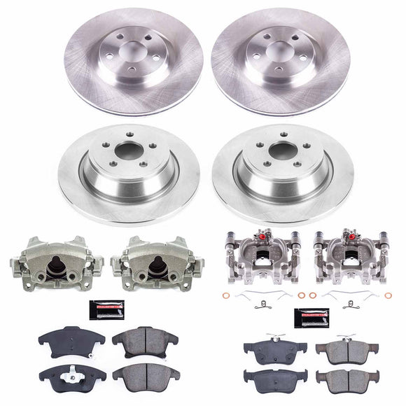 PowerStop OE Stock Replacement Low-Dust Ceramic Brake Pad, Rotor and Caliper Kit