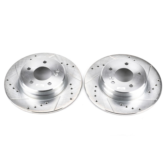 PowerStop Evolution Drilled Slotted Rotors Pair Rear For Mercedes-Benz C36 AMG