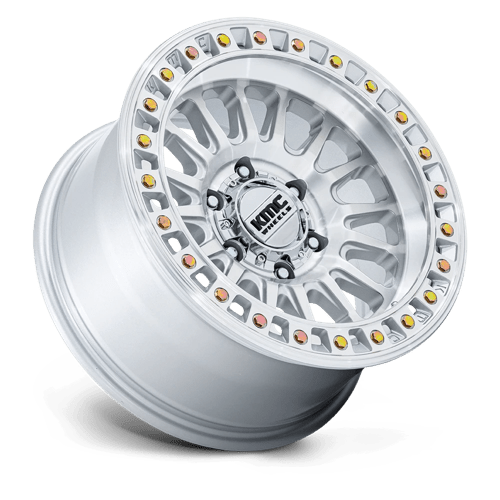 17x8.5 KMC KM552 IMS Gloss Silver With Machined Face 5x127 ET25 CB71.5 Wheel Rim