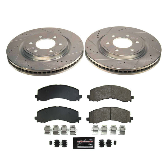 PowerStop Z23 Daily Driver Carbon-Fiber Ceramic Brake Pad and Drilled & Slotted