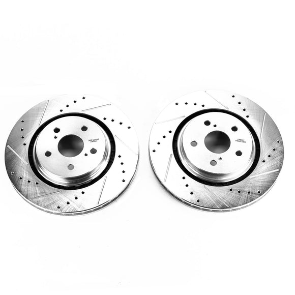 PowerStop Evolution Drilled Slotted Rotors Pair Front For Lexus RX350