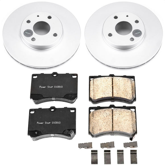 PowerStop Genuine Geomet Coated Rotor and Low-Dust Ceramic Brake Pad Kit