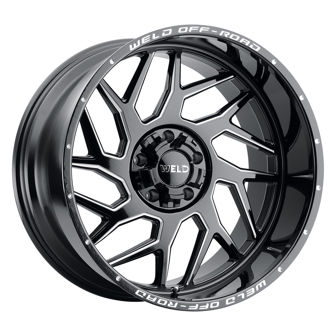 22x12 WELD Off-Road Fulcrum Black Mill 5x127 5x139.7 5x5 5x5.5 ET-44 Wheel