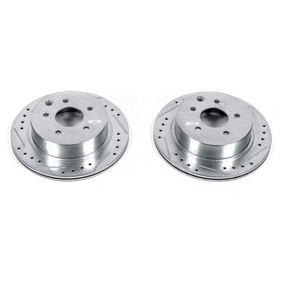 PowerStop Evolution Drilled Slotted Rotors Pair Rear For INFINITI J30