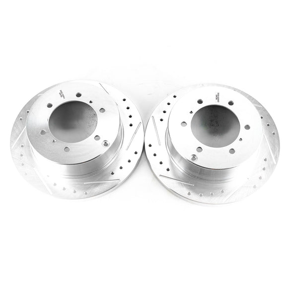 PowerStop Evolution Drilled Slotted Rotors Pair Rear For Mitsubishi Montero