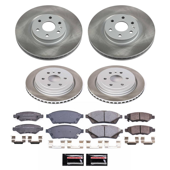 PowerStop Semi-Coated Rotor and Low-Dust Ceramic Brake Pad Kit