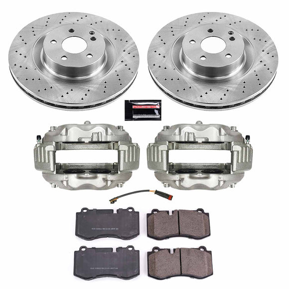 PowerStop OE Stock Replacement Low-Dust Ceramic Brake Pad, Rotor and Caliper Kit