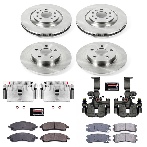 PowerStop OE Stock Replacement Low-Dust Ceramic Brake Pad, Rotor and Caliper Kit
